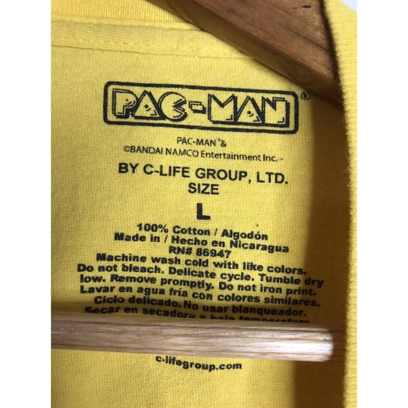 Pac Man Yellow Japan Script Men's Large Shirt - Picture 4 of 5
